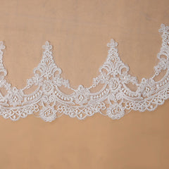 White Long Bridal Veil with Lace-27dress