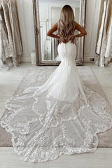 White Mermaid Wedding Dress Lace Backless-27dress