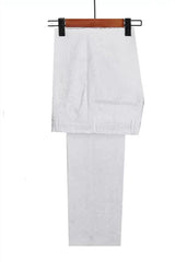 Shawl Lapel Jacquard White Wedding Suits