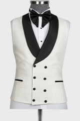 White Shawl Lapel Three Pieces Wedding Men Suits