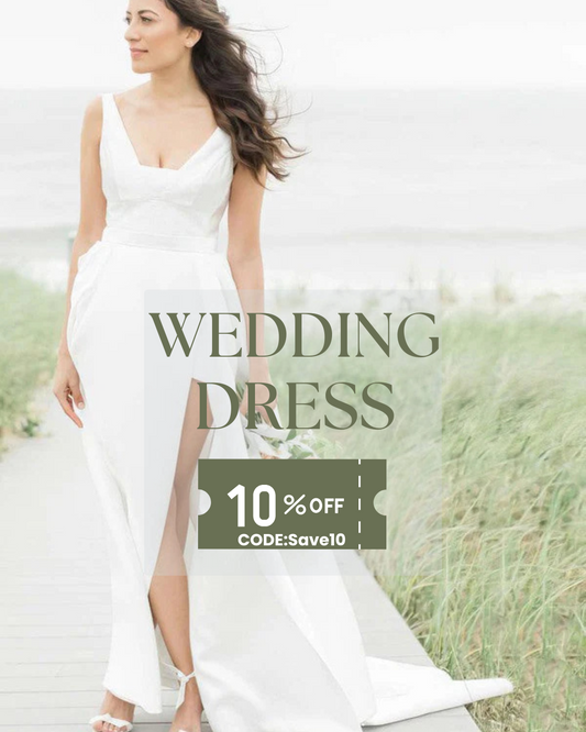 Bride wearing elegant rustic wedding dresses with a slit standing on a beach pathway in soft natural light