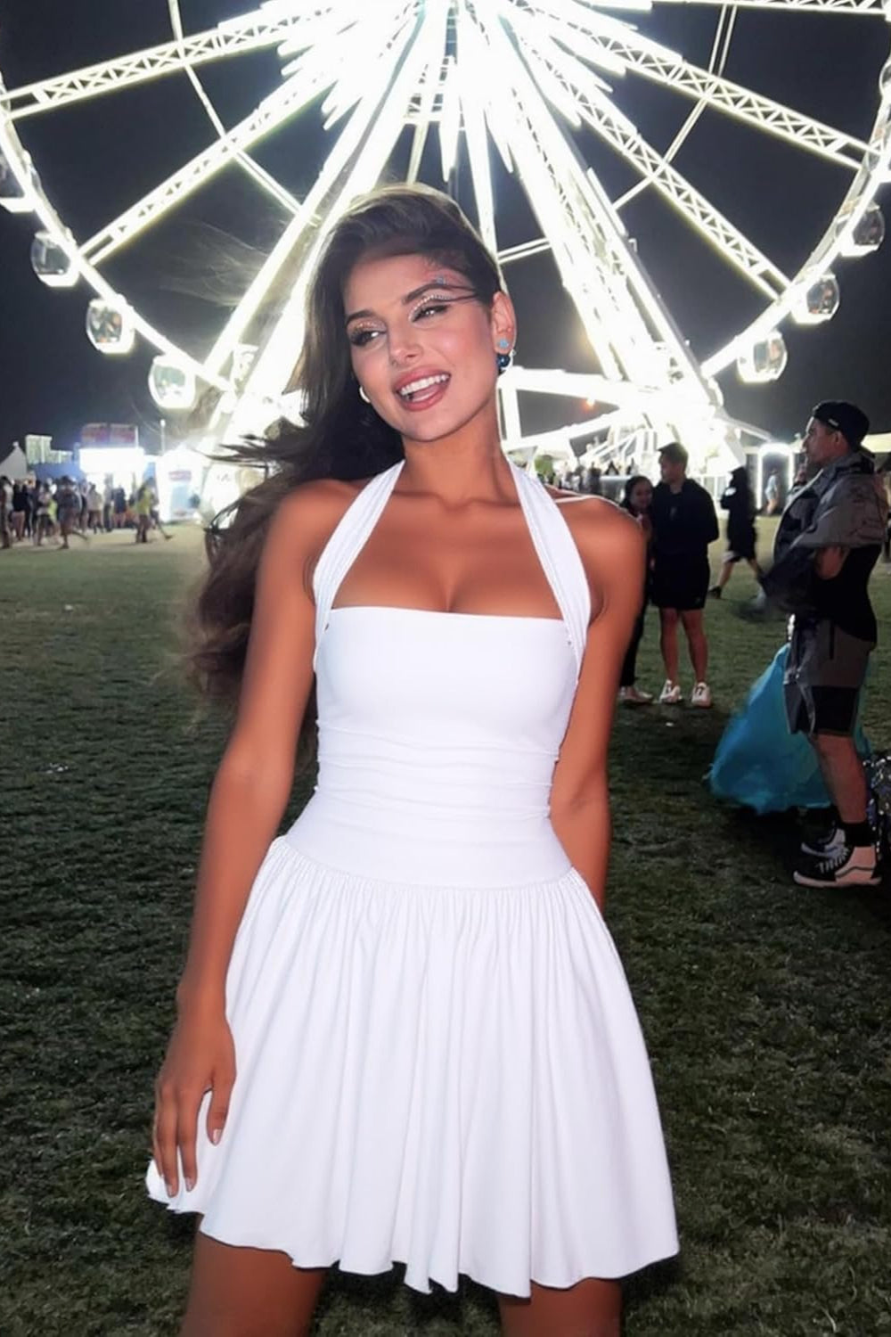 Sexy Black Sleeveless Halter Corset Mini Homecoming Dress