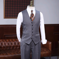 men-formal-suit-gray-striped-notched-lapel-three-pieces-business-suits