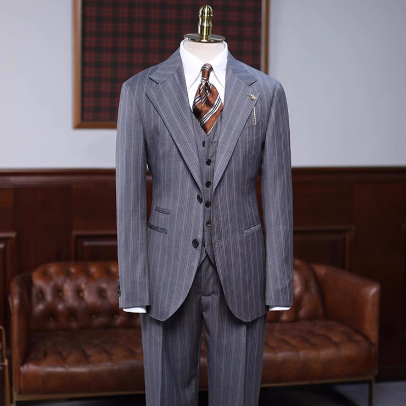 men-formal-suit-gray-striped-notched-lapel-three-pieces-business-suits