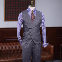men-blazer-bespoke-dark-gray-notched-lapel-three-pieces-business-suits