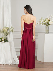 27Dress Long A-line Strapless Chiffon Bridesmaid Dress with Draped-27dress