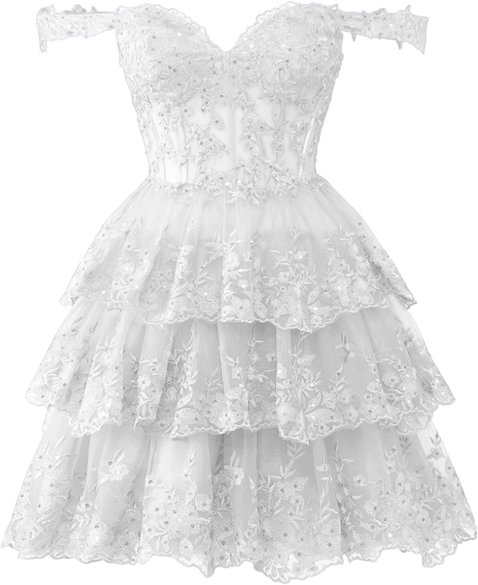 Black Sparkly Sweetheart Tulle Lace Homecoming Dress