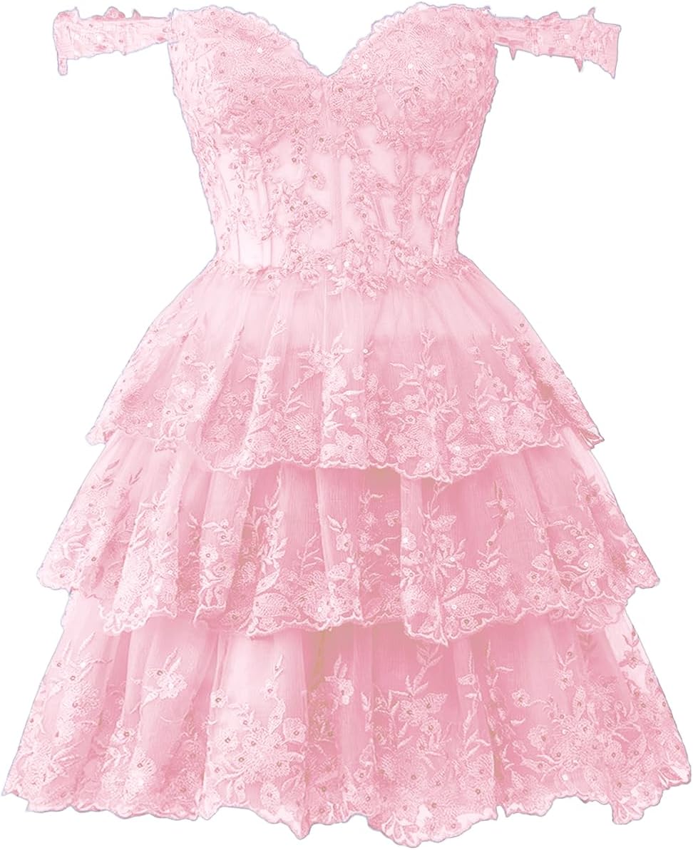 Black Sparkly Sweetheart Tulle Lace Homecoming Dress