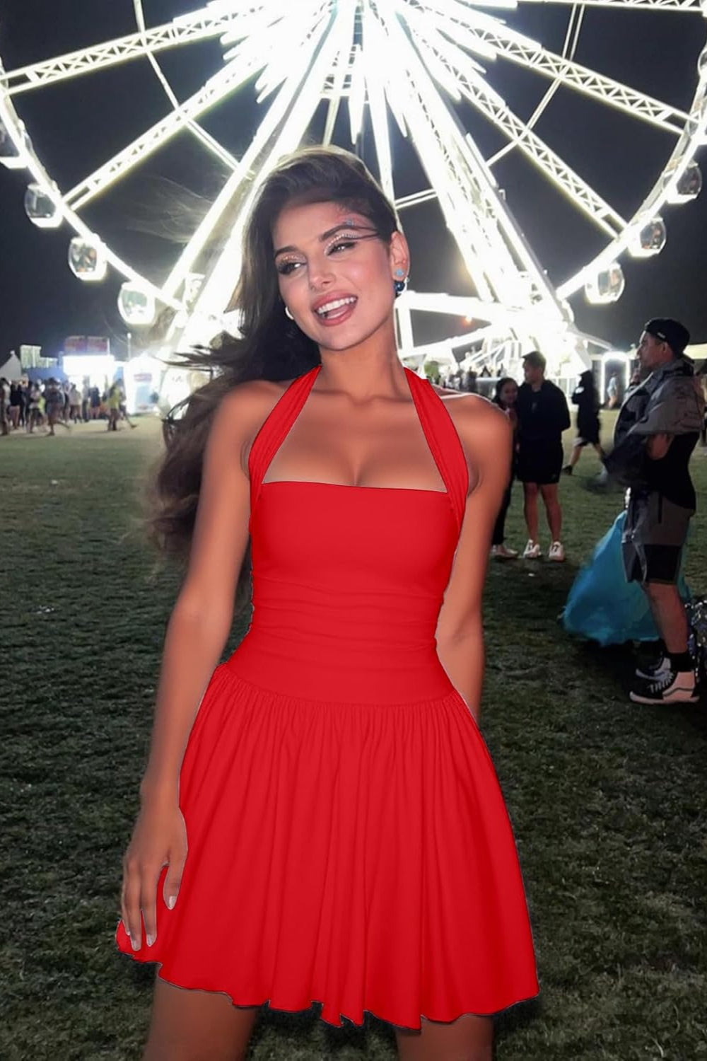 Sexy Black Sleeveless Halter Corset Mini Homecoming Dress