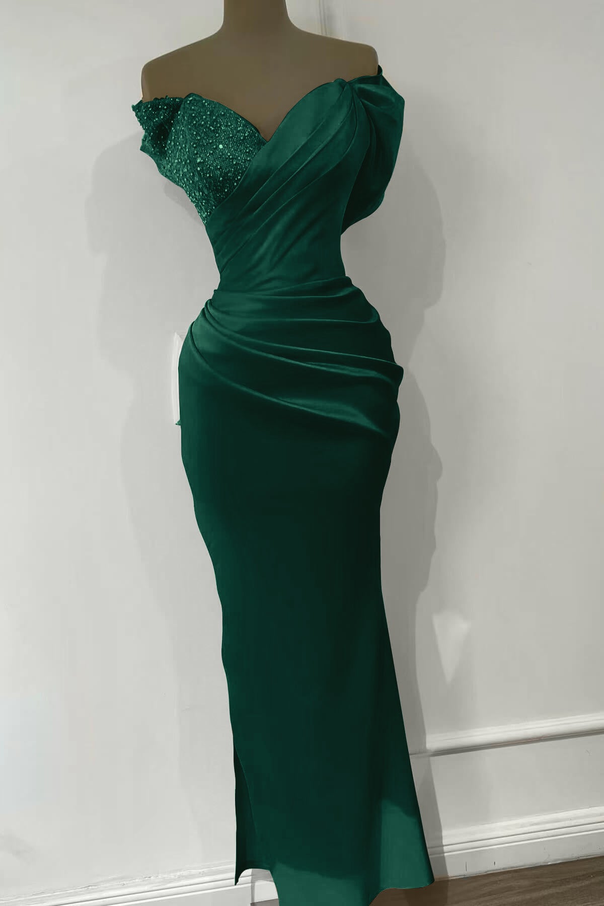 Orange Sweetheart Mermaid Sequins Evening Dress with Off-The-Shoulder Online