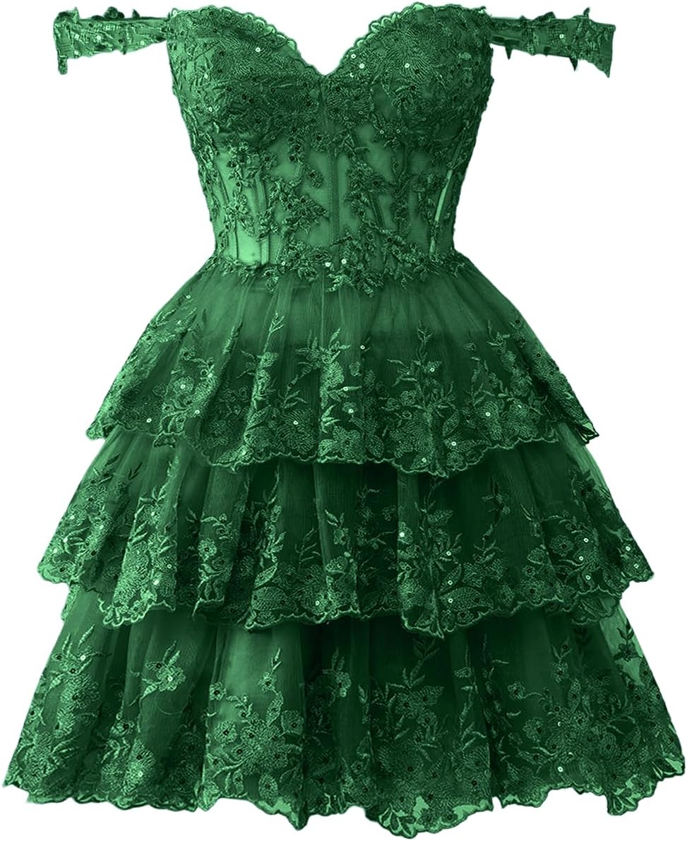Black Sparkly Sweetheart Tulle Lace Homecoming Dress