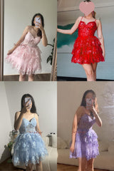 Black Sparkly Sweetheart Tulle Lace Homecoming Dress