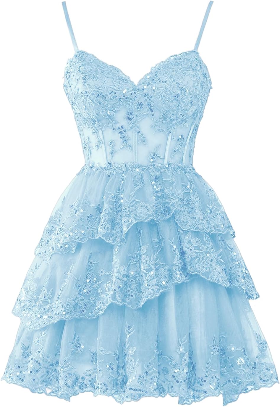 Black Sparkly Sweetheart Tulle Lace Homecoming Dress