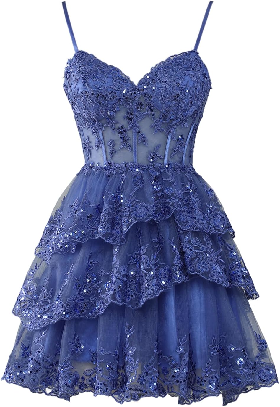 Black Sparkly Sweetheart Tulle Lace Homecoming Dress