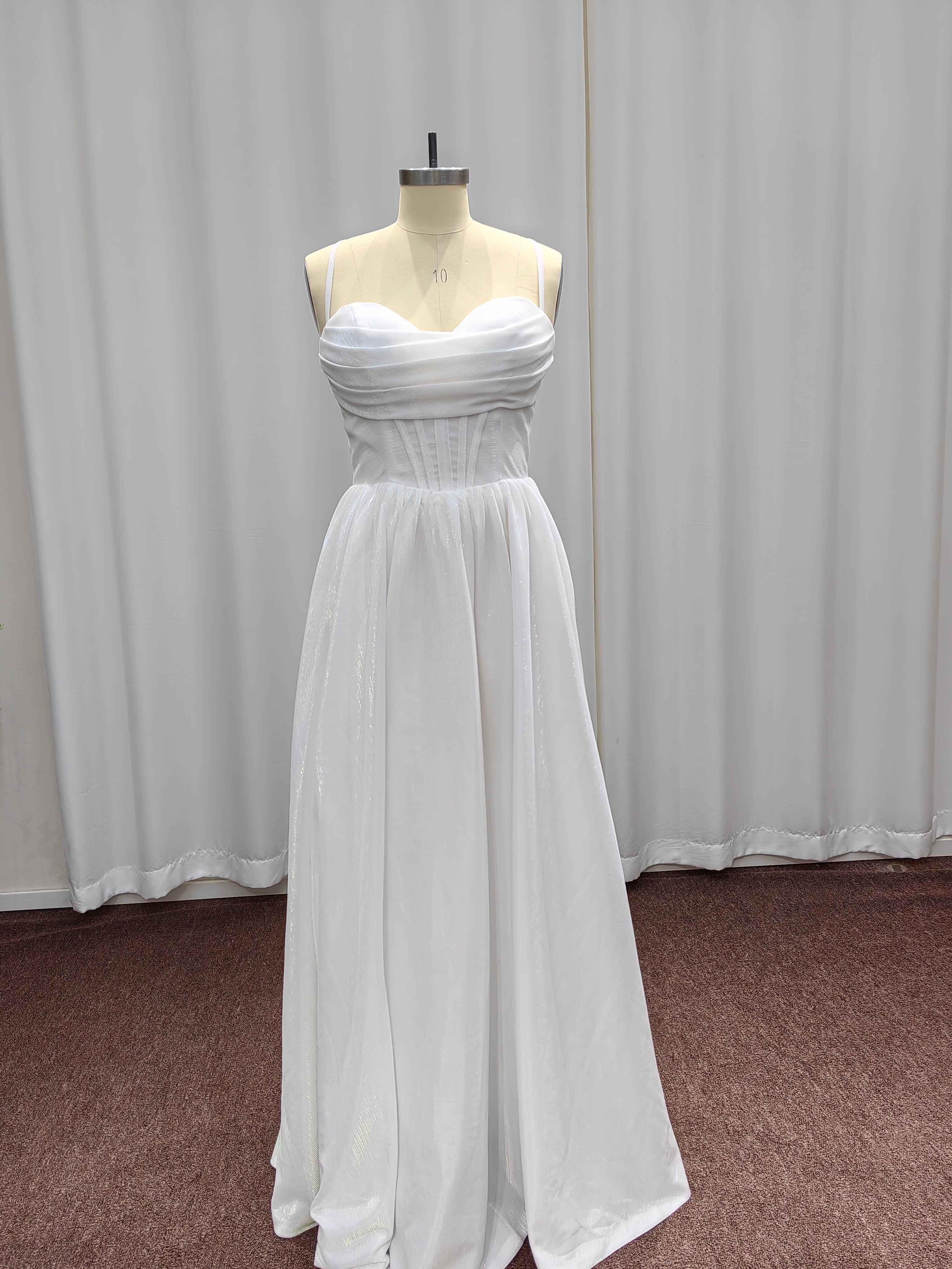 Fashion A-Line Sweetheart Sleeveless Spaghetti Prom Dresses with Sequins Split Side
