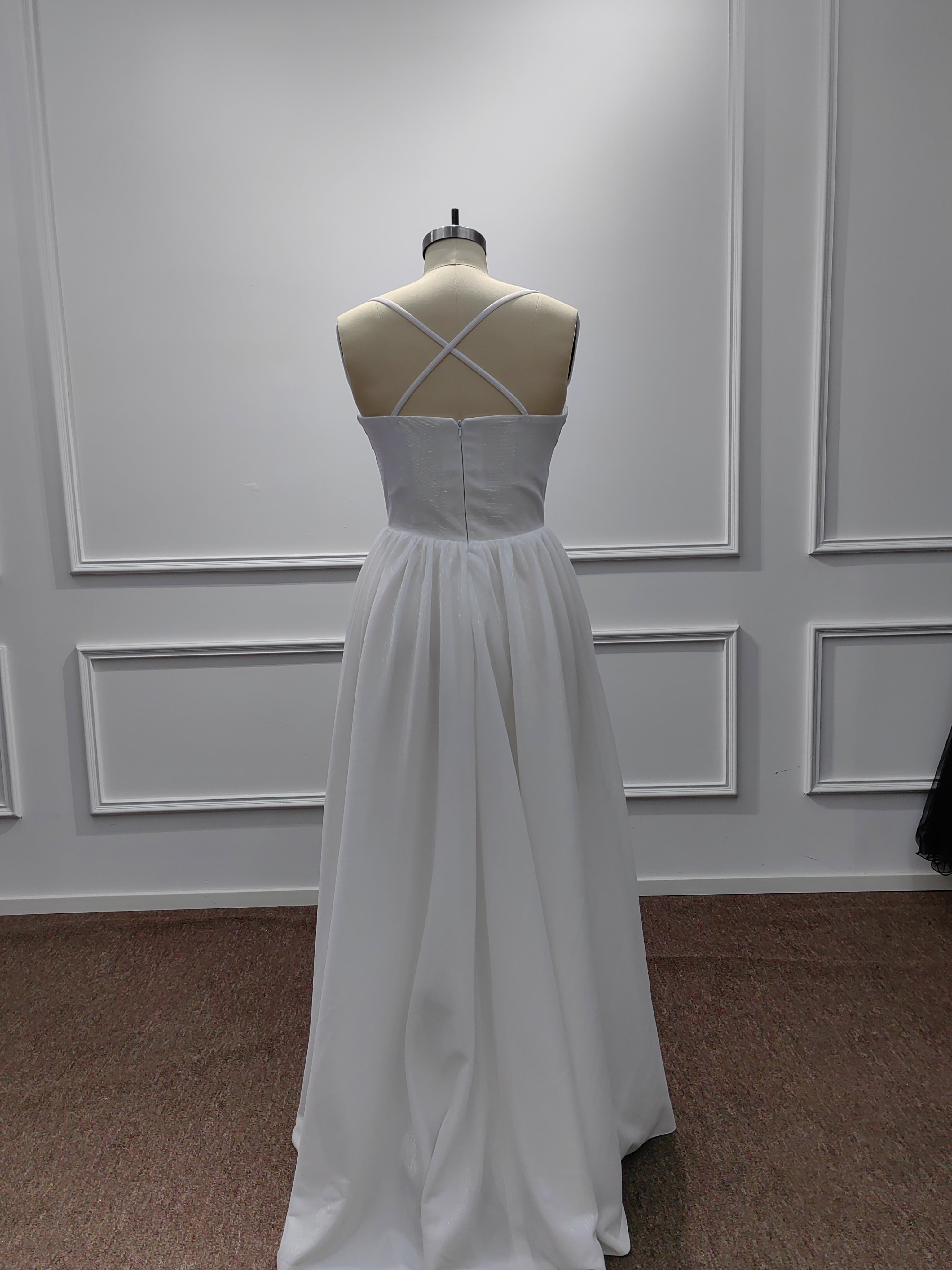 Fashion A-Line Sweetheart Sleeveless Spaghetti Prom Dresses with Sequins Split Side