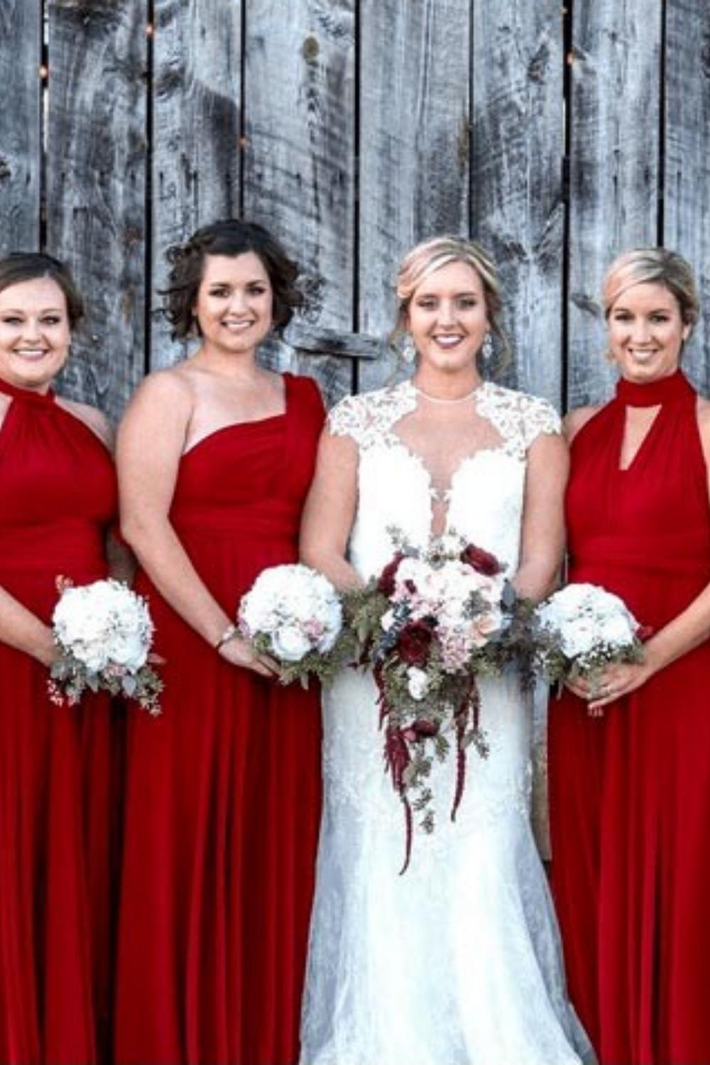 Ruby Multiway Ruffles Infinity Sleeveless Bridesmaid Dresses with Long