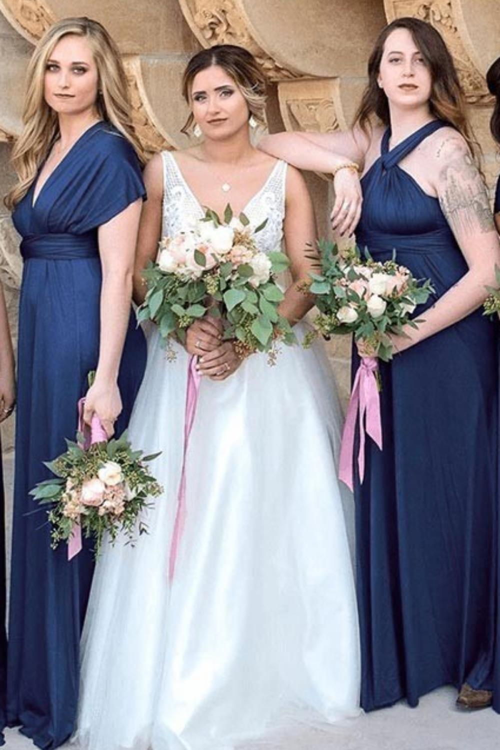 Long Multiway Infinity A-Line Sleeveless Bridesmaid Dress