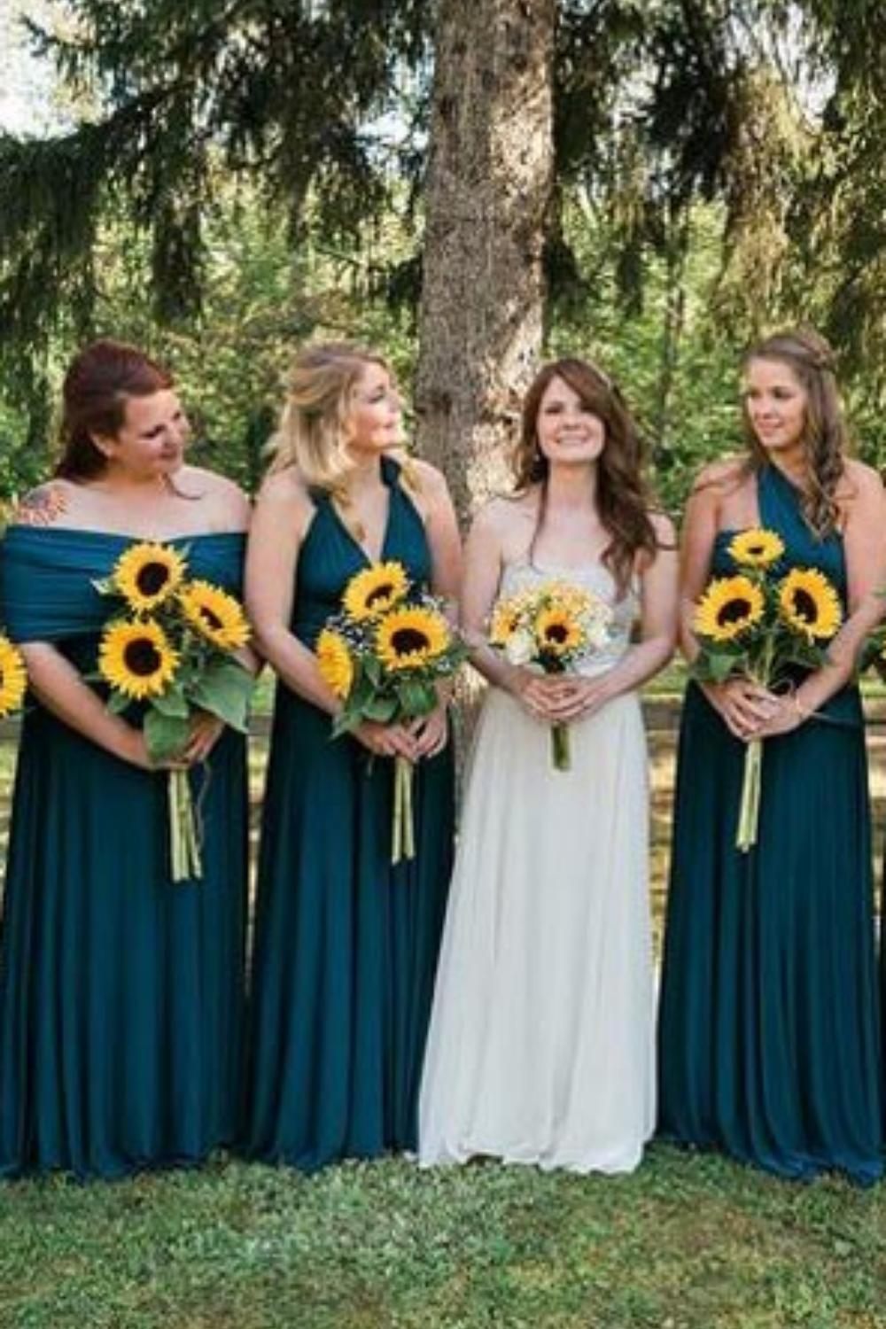 A-Line Sleeveless Multiway Infinity Simple Bridesmaid Dress