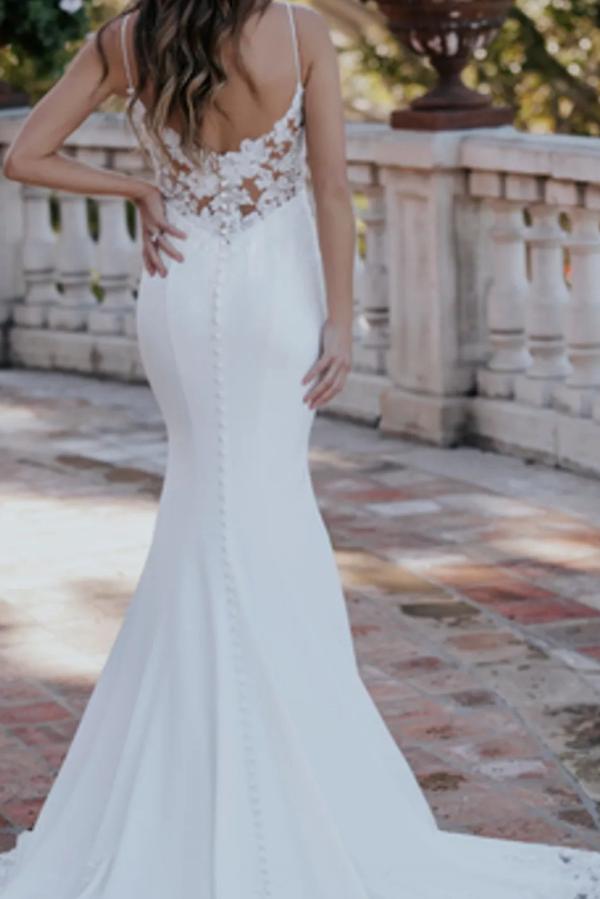 Formal Mermaid Sleeveless Spaghetti Backless Applique Wedding Dresses 27dress Formal Mermaid Sleeveless Spaghetti Backless Applique Wedding Dresses 27dress