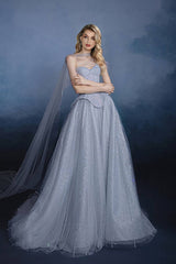 27Dress Elegant Sweetheart Tulle A-line Evening Dress with Rhinestones
