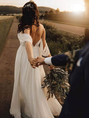 Ivory Off The Shoulder A-Line Wedding Dress