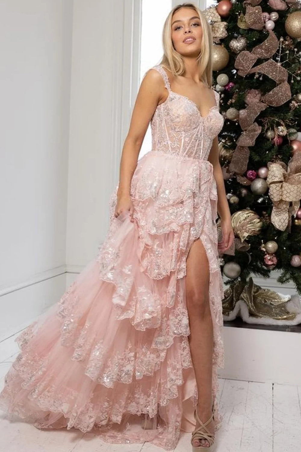 Princess A Line Off the Shoulder Ocean Blue Corset Prom Dress with Lace Ruffles