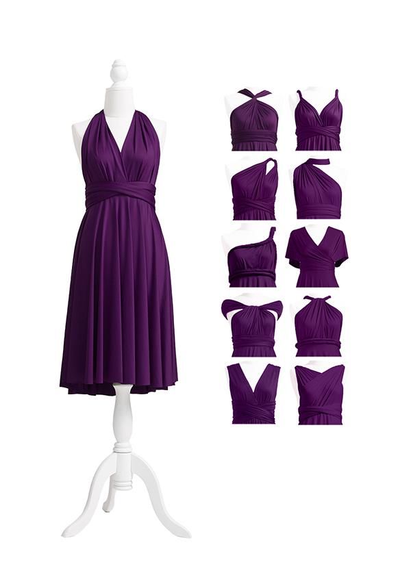 Purple Empire Long Bridesmaid Dress with Ruching
