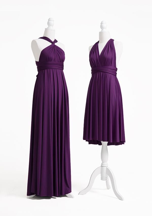 Purple Empire Long Bridesmaid Dress with Ruching