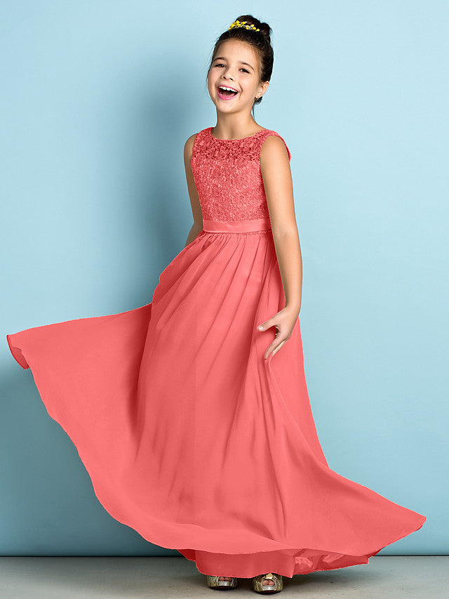 Scoop Neck Chiffon A-Line Flower Girl Dress