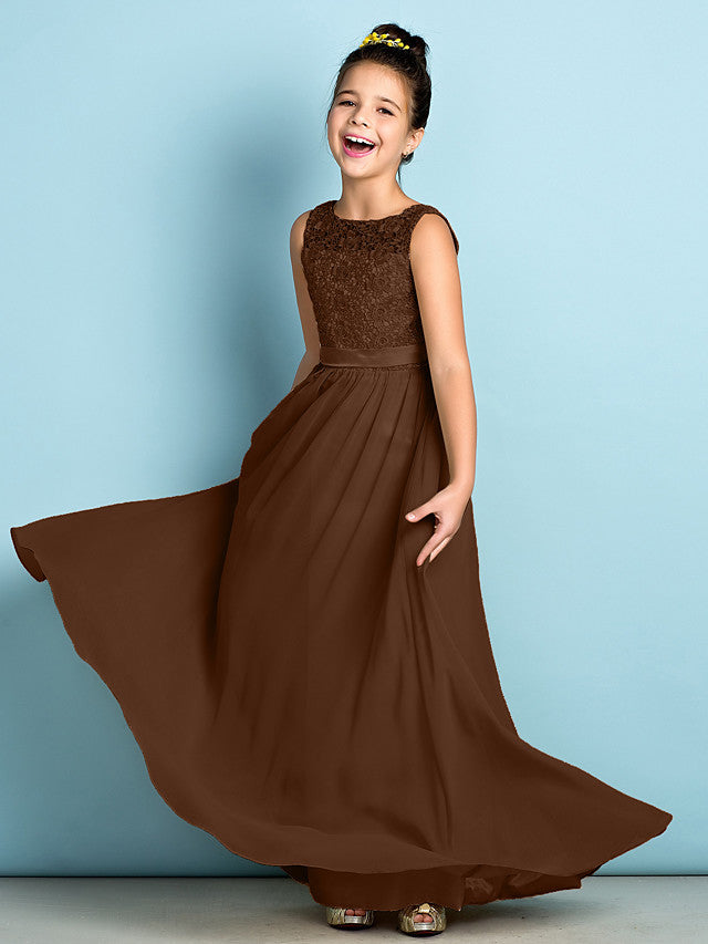 Scoop Neck Chiffon A-Line Flower Girl Dress