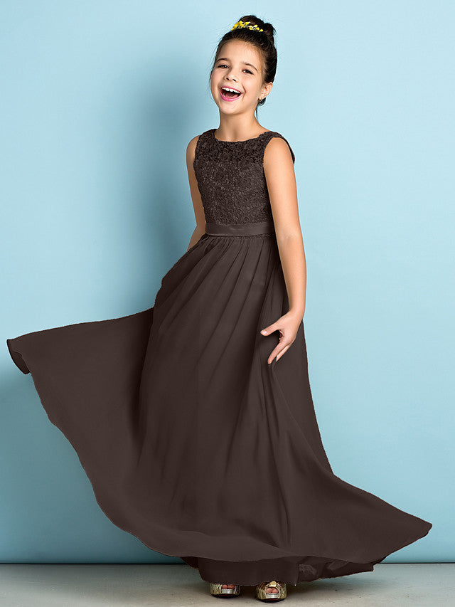 Scoop Neck Chiffon A-Line Flower Girl Dress