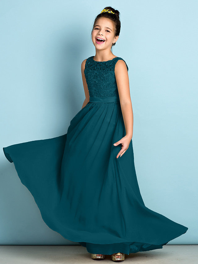 Scoop Neck Chiffon A-Line Flower Girl Dress