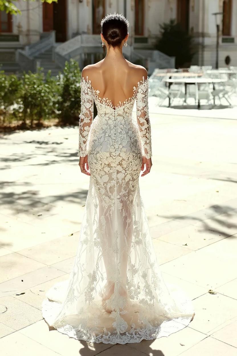 27DRESS Sweetheart Floor-length Appliques Lace Mermaid Wedding Dresses