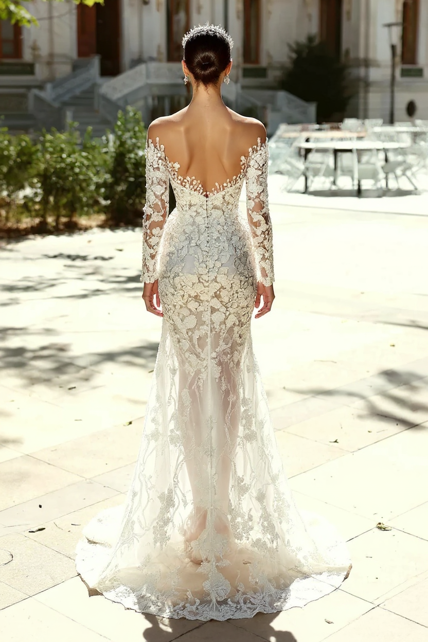 27DRESS Sweetheart Floor-length Appliques Lace Mermaid Wedding Dresses