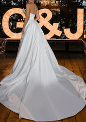 Gorgeous Mermaid Sweetheart Satin Beading Long Wedding Dresses