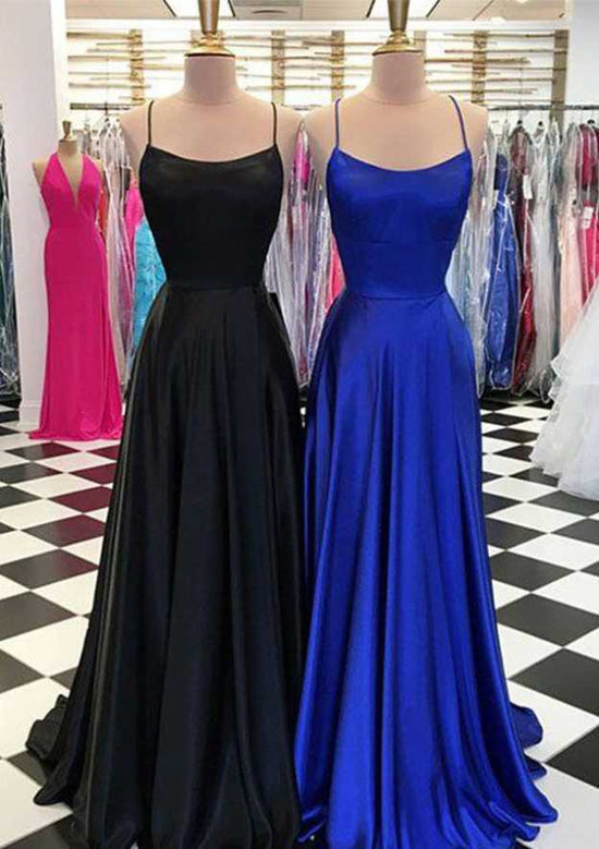 Load image into Gallery viewer, A-Line Princess Prom Dress with Split and Square Neckline in Charmeuse-27dress
