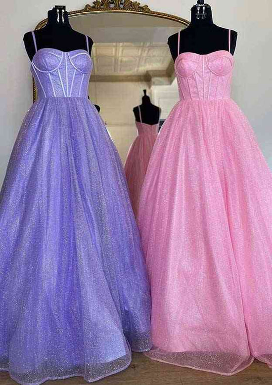 A-Line Sweetheart Glitter Prom Dress with Pockets-27dress