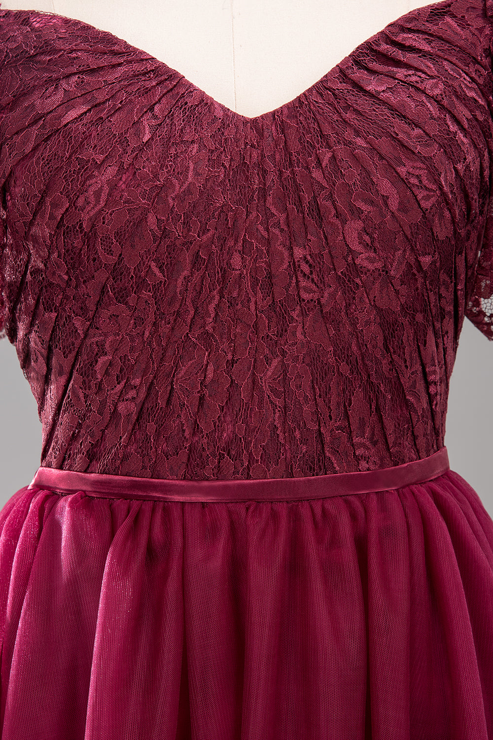 Affordable Chiffon Off-the-Shoulder Burgundy Lace Bridesmaid Dresses-27dress