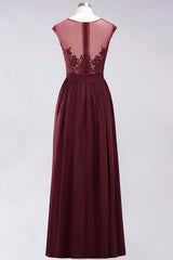 Affordable Scoop Lace Appliques Yellow Bridesmaid Dresses with Slit-27dress