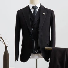 All Black 3 Pieces Slim Fit Custom Formal Menswear
