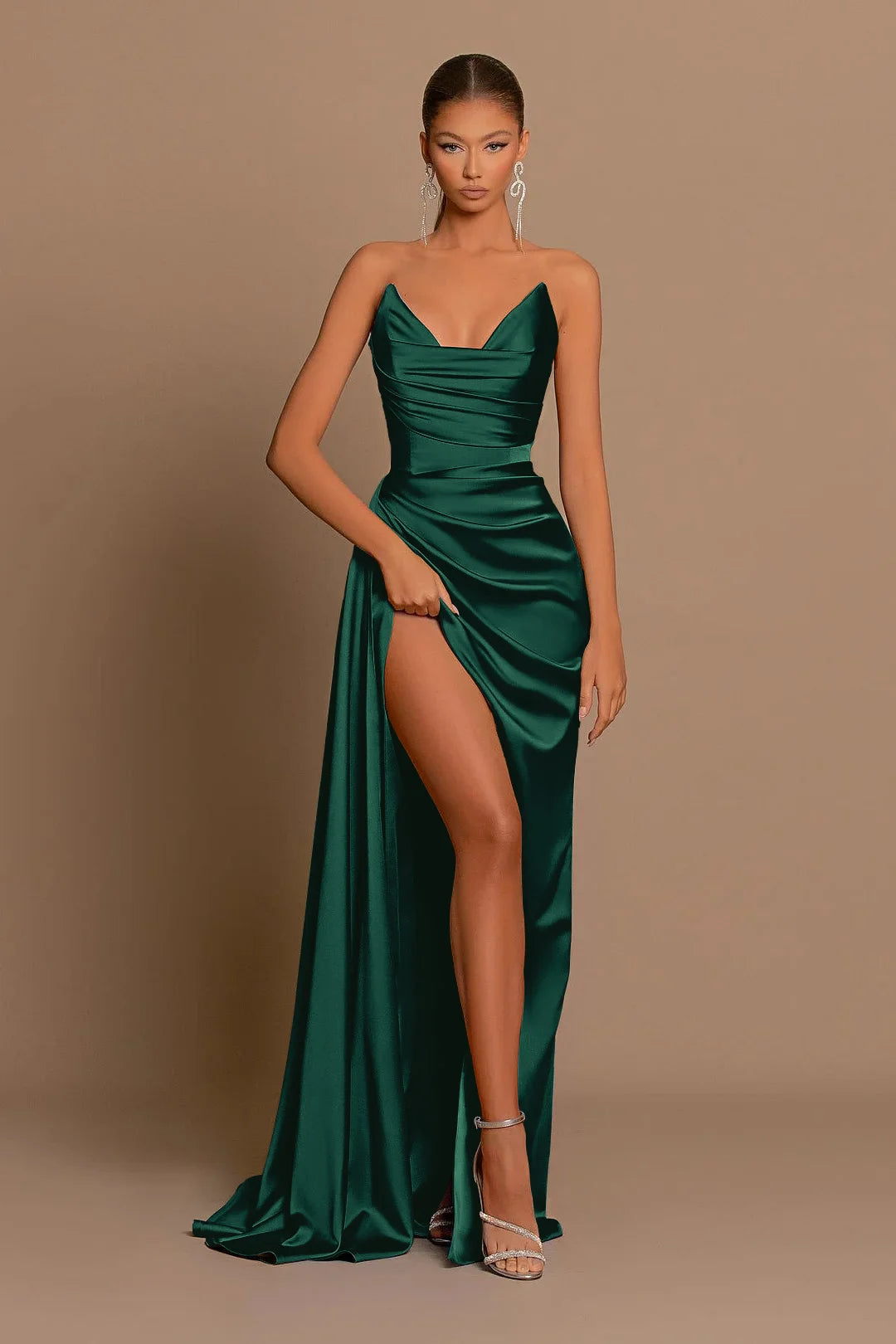 Amazing Blue Mermaid Strapless Sleeveless Prom Dress Unique Style For Party