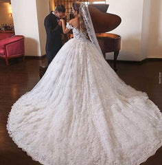 Ball Gown Off-the-Shoulder Lace Wedding Dress Online-27dress