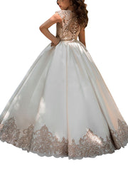 Ball Gown Sweep Brush Train Wedding Birthday Pageant Flower Girl Dresses-27dress