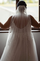 27DRESS Boho Sleeveless Plus Size Wedding Dresses with Lace Applique