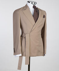Notched Lapel Two Pieces Brown Prom Suits