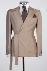 Notched Lapel Two Pieces Brown Prom Suits
