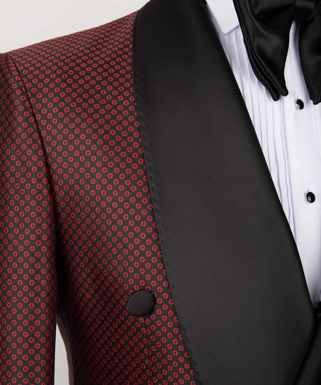 Burgundy Shawl Lapel Two Pieces Chic Prom Men Suits