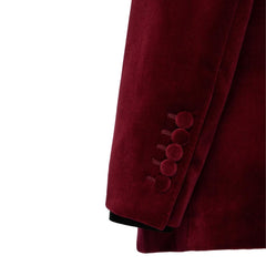 Shawl Lapel Two Pieces Velvet Wedding Suits Formal Burgundy Prom Suits