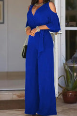 Casual Off-the-Shoulder Short Sleeves Jumpsuits for Women-27dress